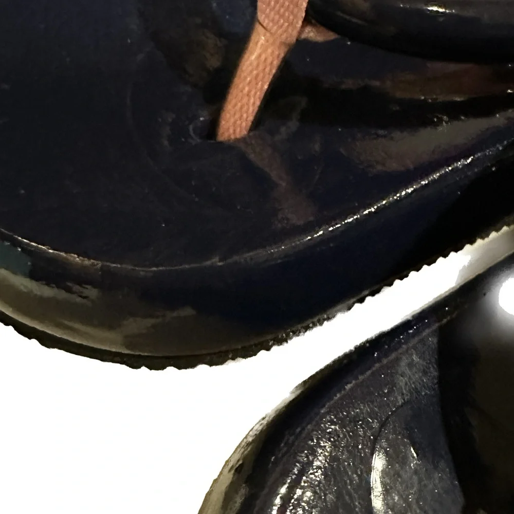 RARE Y2K Sugar Floatie Shoes NAVY PINK flip flops sz L(9/10) pool beach sandal